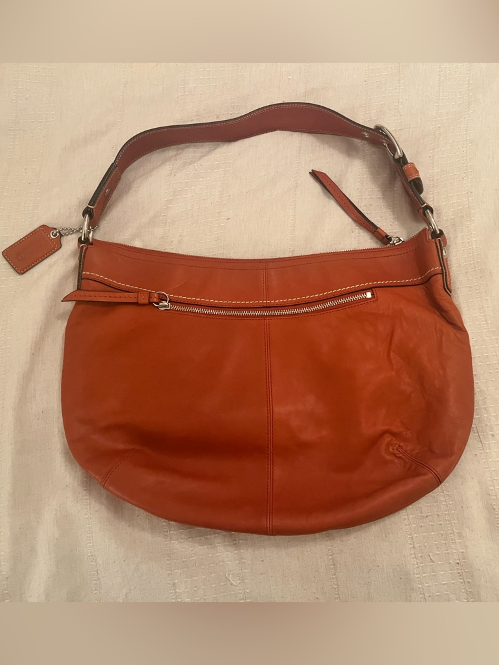 Coach SoHo Pleated Leather Hobo Bag in Rich Rust - Picture 2 of 5